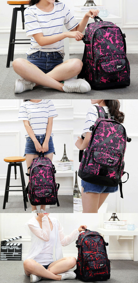 Mochila de Nylon Clásica de Gran Capacidad para Viajes y Escuela - Image 14