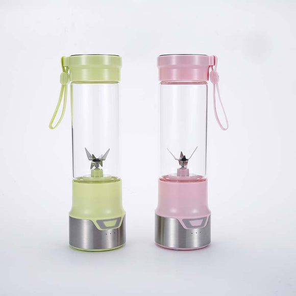 Vaso Portátil para Jugos y Licuados de Vidrio