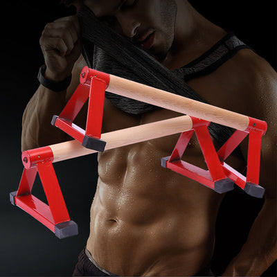 Barras Paralelas Invertidas de Madera de Haya - Soporte para Flexiones Compacto