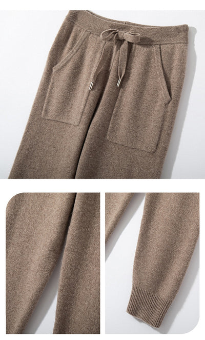 Pantalones de Punto Otoño-Invierno para Mujer, Cintura Alta Drapeado Elegante Efecto Adelgazante - Image 33