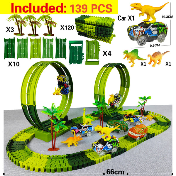 Auto Dinosaurio Eléctrico con Pista de Escalada y Ferrocarril - Image 3