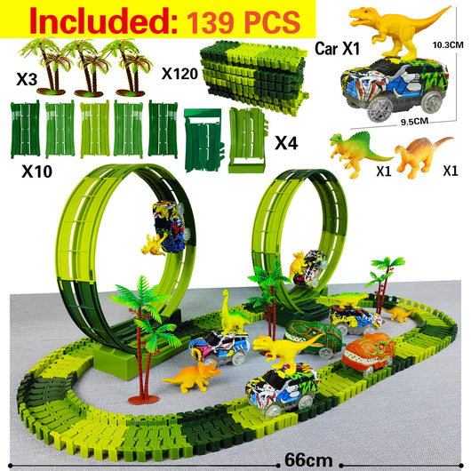 Auto Dinosaurio Eléctrico con Pista de Escalada y Ferrocarril - Image 3