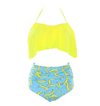 Bikini de Cintura Alta con Estampado Digital - Traje de Baño Sexy Dividido - Image 5