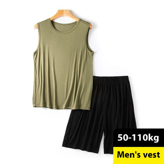 Shorts Chaleco Modal Hombre Verano Suelto Talla Grande sin Mangas - Image 2