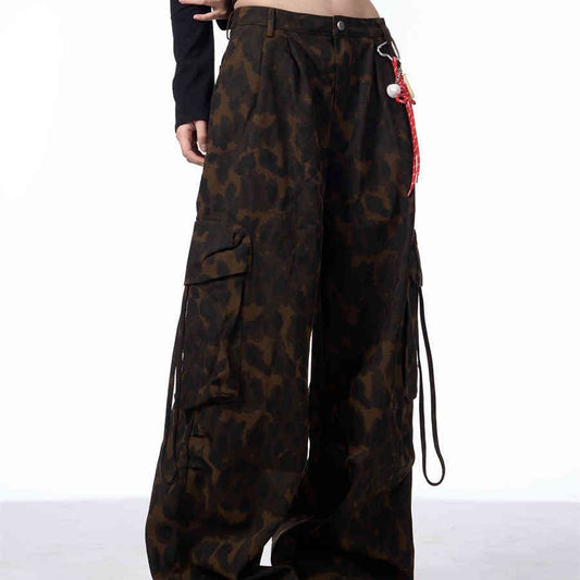 Pantalones Casuales Estampado Leopardo Multicolor para Mujer
