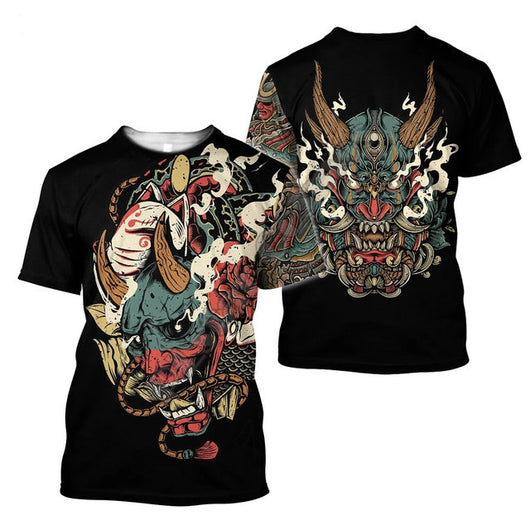 Camiseta Hombre Samurái 3D Cuello Redondo Diseño Impreso Suelta - Image 21