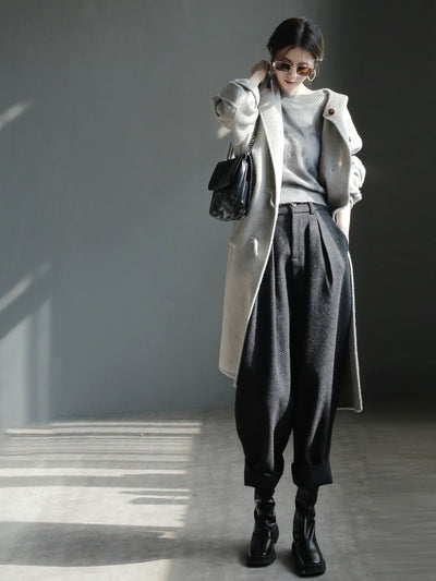 Pantalón de Lana Ancho Cropped Leisure - Diseño Slim Elegante - Image 15