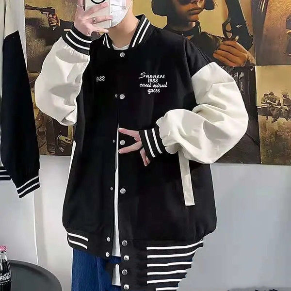 Chaqueta Retro de Uniforme de Béisbol con Bordado Coreano Unisex