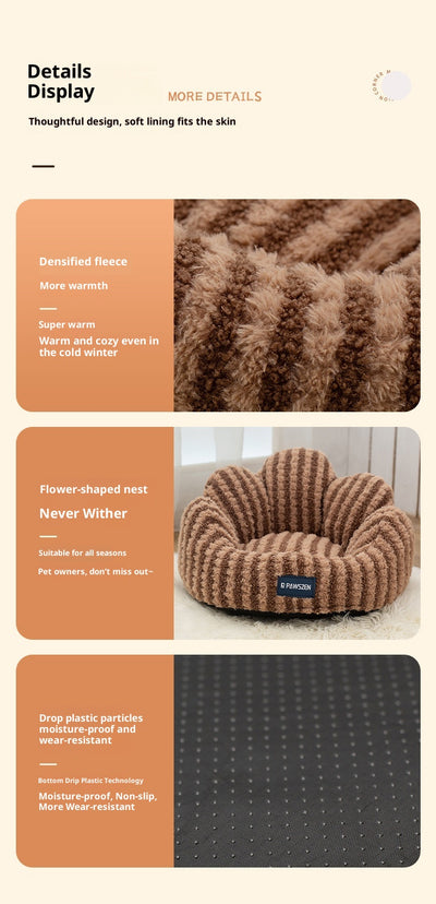 Cama Nido para Gatos Acolchada Grande Diseño Pétalos - Image 18