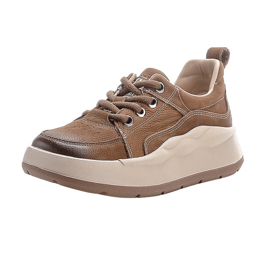 Zapatos de Cuero Genuino Estilo Británico con Plataforma y Cordones - Image 5