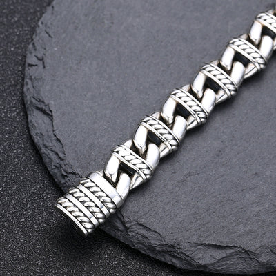 Pulsera de Plata Esterlina con Diseño de Nariz de Cerdo - Estilo Personalidad Grueso - Image 8