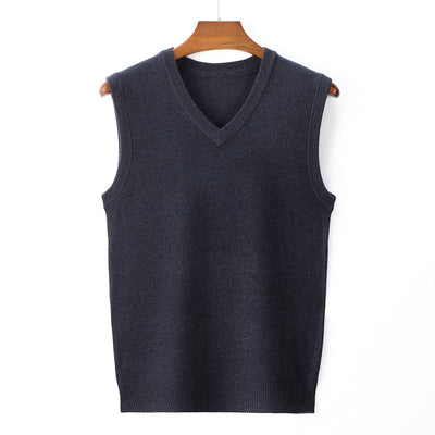Suéter Casual V-Neck Liso para Hombre - Primavera y Otoño - Image 8