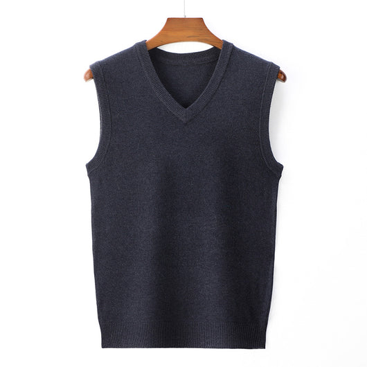 Suéter Casual V-Neck Liso para Hombre - Primavera y Otoño - Image 8
