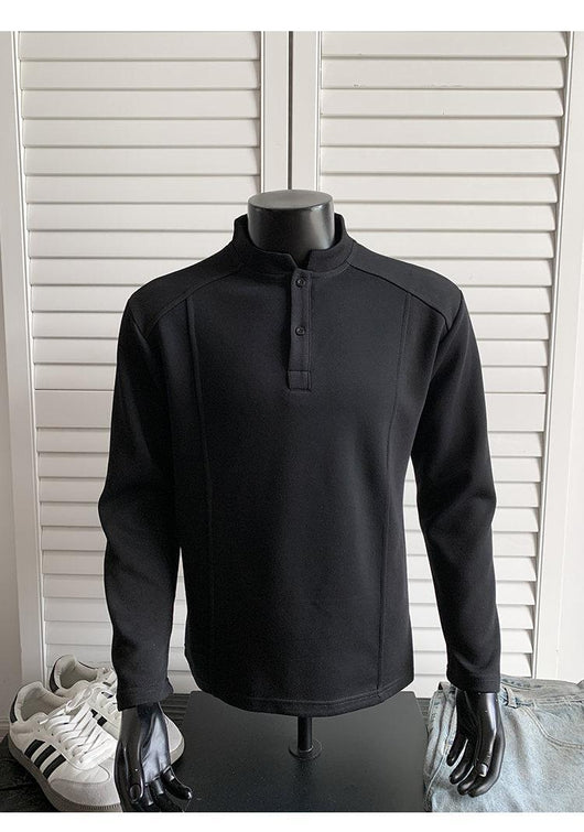Suéter Polo de Cuello Alto con Parches y Manga Larga para Hombre - Image 6
