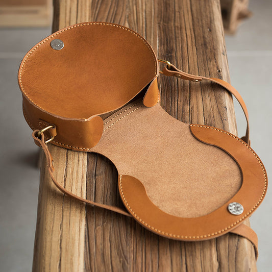 Bolsa Bandolera Retro de Cuero Vacuno Curtido Natural para Personalizar - Image 2