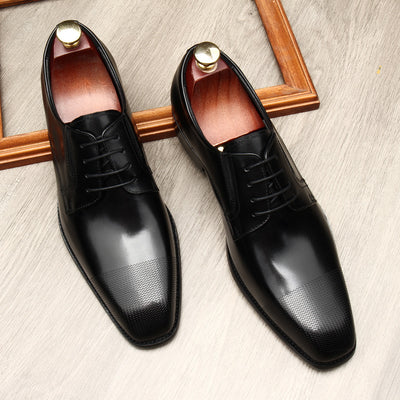 Zapatos de Cuero Legítimo con Punta Cuadrada para Hombre - Image 10