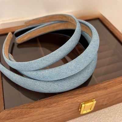 Diadema Retro de Tela Denim con Estilo Minimalista - Image 4