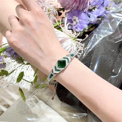 Pulsera Retro de Zircón y Esmeralda para Mujer - Diseño Lujoso y Único - Image 9