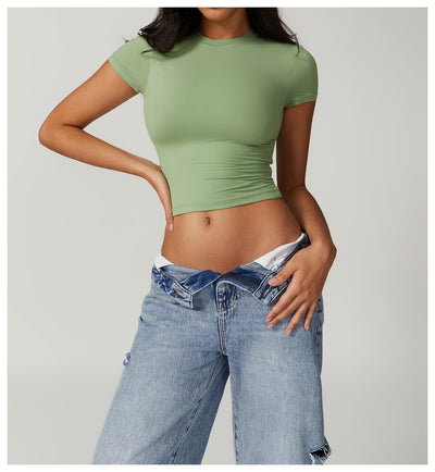 Top Deportivo Ajustado de Manga Corta para Yoga, Pilates y Running - Image 11