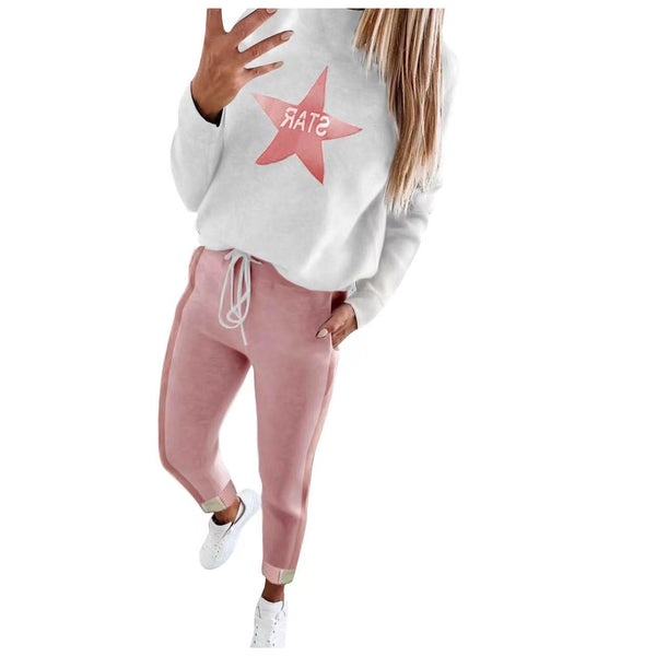 Traje Casual para Mujer con Estampado de Estrellas - Estilo Europeo y Americano - Image 4