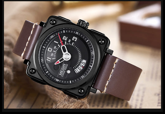 Reloj Deportivo Cuarzo Hombre Esfera Grande Calendario Correa Cuero - Image 14
