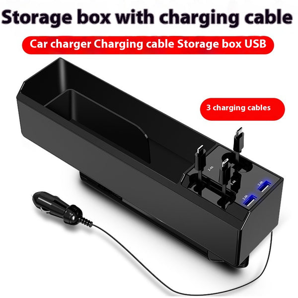 Organizador de Auto con Cargador Dual USB y Almacenamiento Inteligente