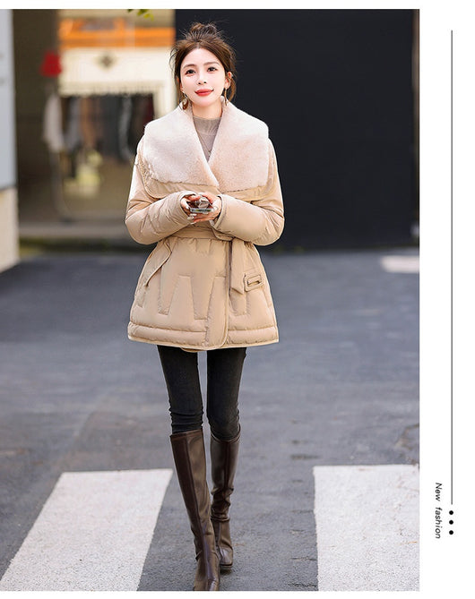 Chaqueta de Plumón de Pato Winter 90 Blanca con Cuello de Pelaje Grande - Image 30