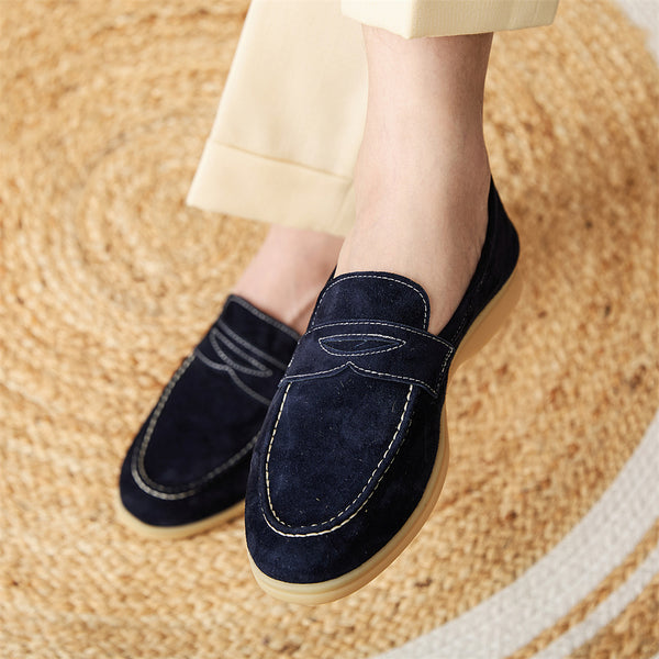 Mocasines de Ante para Hombre con Punta Redonda
