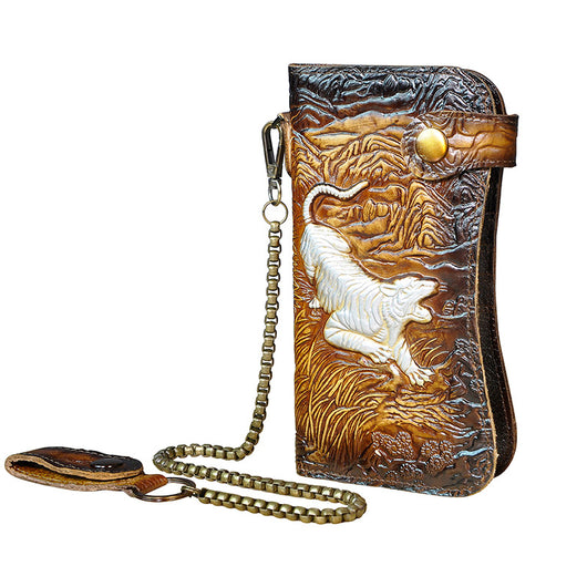 Cartera de Cuero Genuino con Diseño Dragón Tigre - Image 2
