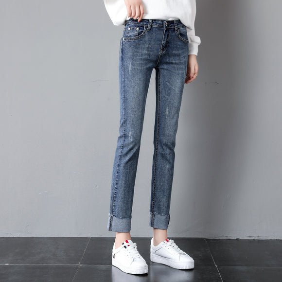 Pantalones Sueltos y Delgados de Nueve Puntos Versátiles