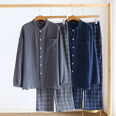 Pijama de Gasa de Algodón para Hombre - Primavera y Otoño
