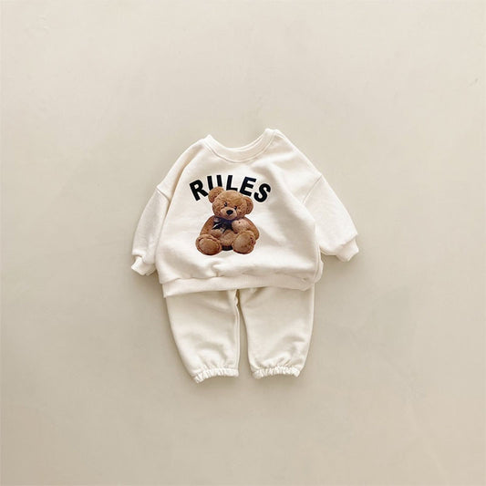 Conjunto Infantil Osito con Estampado Acolchado de Dos Piezas