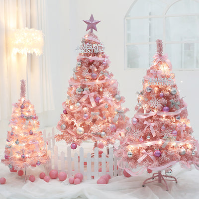 Paquete Árbol de Navidad Rosa con Efecto Nieve - Decoración del Hogar
