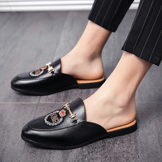 Pantuflas de Cuero Cerradas con Bordado - Zapatos Casuales de Moda para Hombre - Image 12