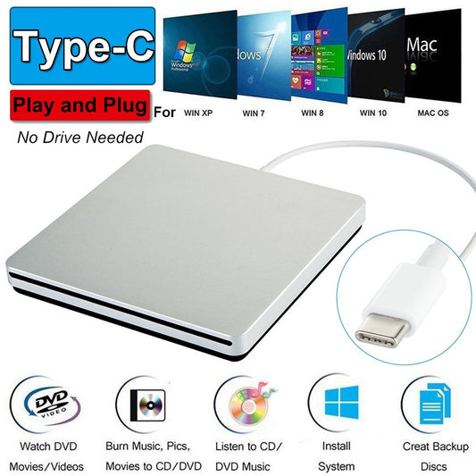 Grabadora CD Externa Ultrafina Portátil con Succión