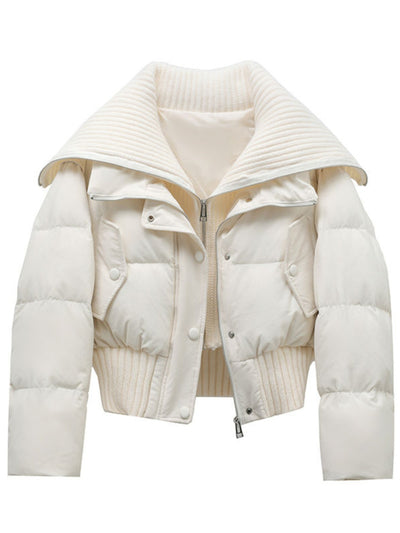 Abrigo de Algodón con Cuello Solapa Diseño Patchwork para Mujer - Image 13