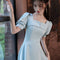 Vestido de Dama de Honor Estilo Francés para Verano