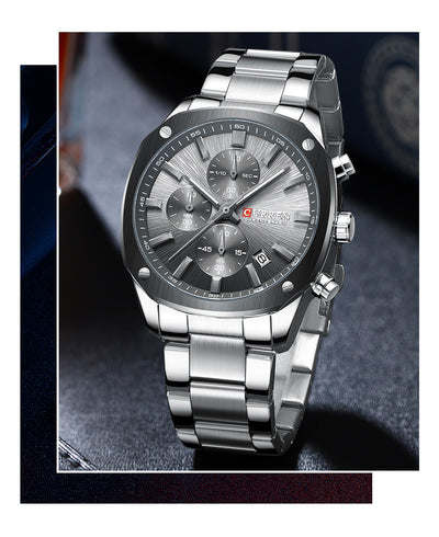 Reloj Empresarial Impermeable para Hombre con Seis Agujas y Calendario - Image 22