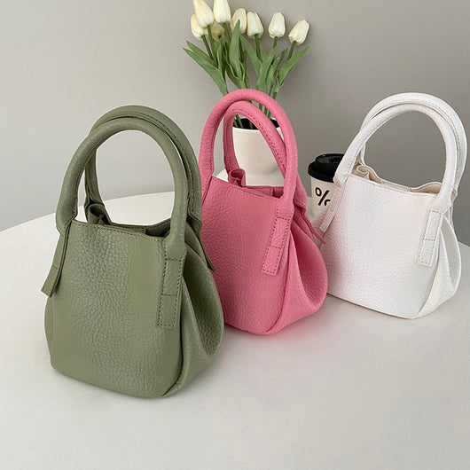 Bolso Bandolera Canasta de Cuero Suave Litchi - Image 13