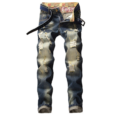 Jeans Vintage Desgastado con Estilo Nostálgico