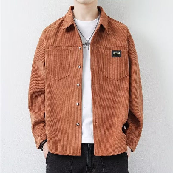 Chaqueta de Pana para Hombre - Camisa Casual de Manga Larga