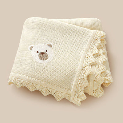 Manta Tejida Infantil con Bordado de Osito Adorable - Image 6