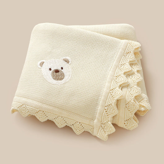 Manta Tejida Infantil con Bordado de Osito Adorable - Image 6