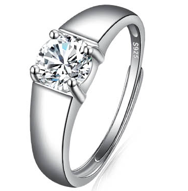 Anillo de Diamante Moissanita Platino D Color 1 Quilate Ajustable - Image 2