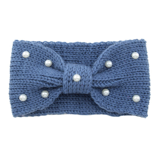 Diadema Tejida de Lana con Moño de Perlas para Mujer - Image 2