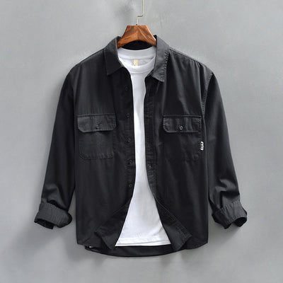 Camisa Casual Oversize de Manga Larga para Hombre - Estilo Minimalista - Image 9