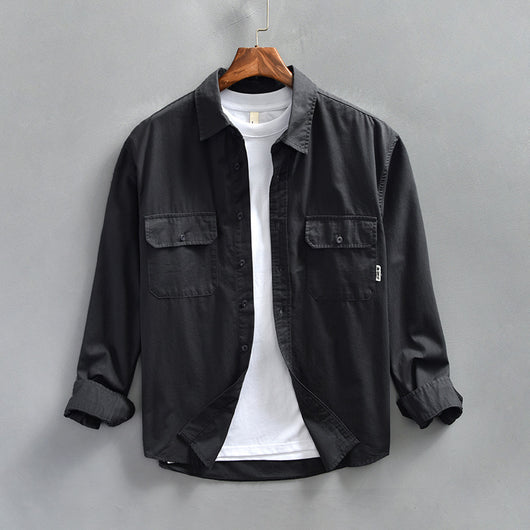 Camisa Casual Oversize de Manga Larga para Hombre - Estilo Minimalista - Image 9