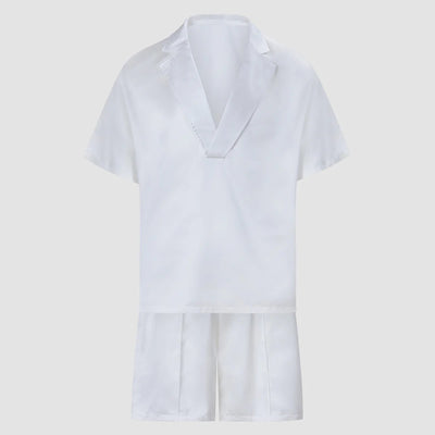Conjunto de Verano para Hombre - Outfit Casual 2 Piezas con Camisa de Solapa y Shorts - Image 4