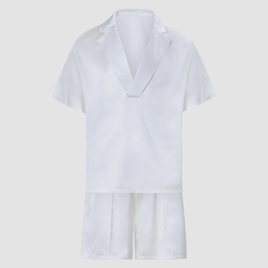 Conjunto de Verano para Hombre - Outfit Casual 2 Piezas con Camisa de Solapa y Shorts - Image 4