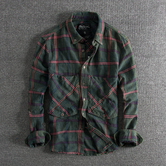 Camisa Casual de Cuadros Slim Fit para Hombre - Image 7